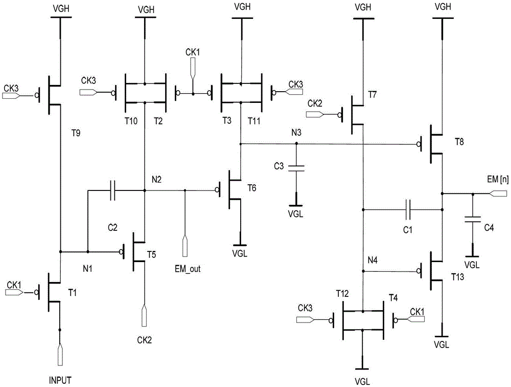 Light emission control circuit, light emission control method and shift register