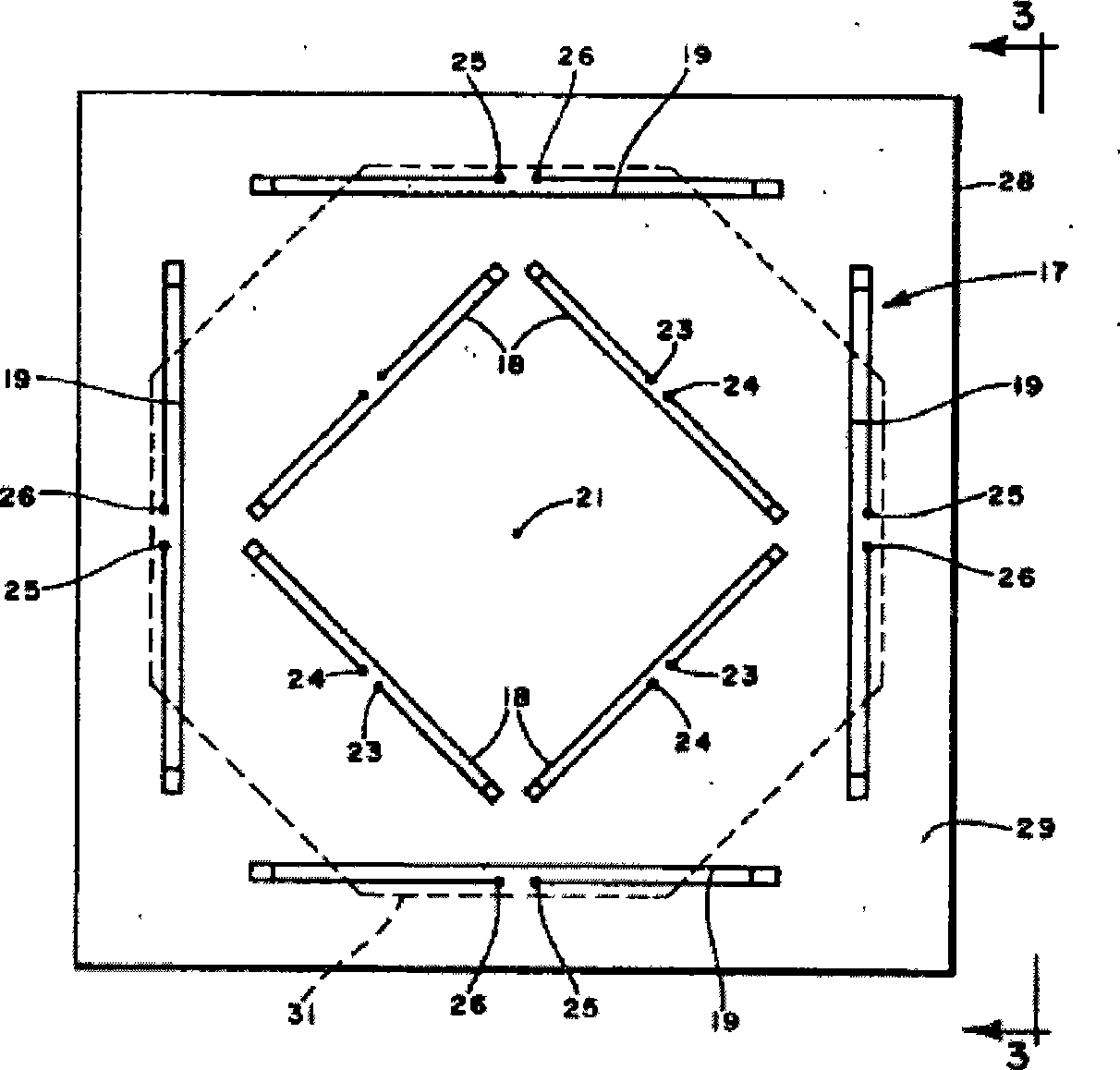 Wide-band annular dual polarized radiating element and linear array antenna