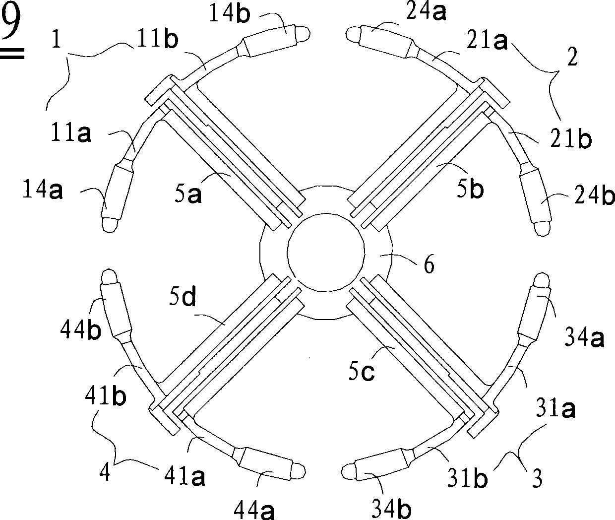 Wide-band annular dual polarized radiating element and linear array antenna