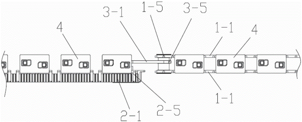 Transition device and transition method of smart card conveying mechanisms