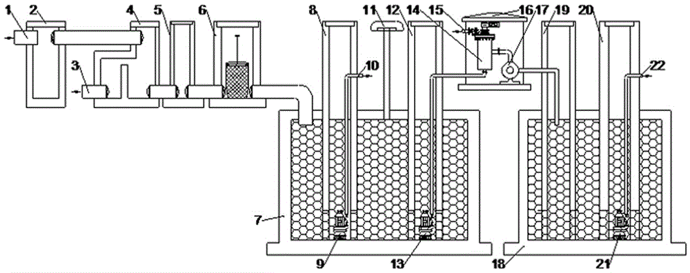 Urban building sewage treatment system, construction method and filter element material preparation process