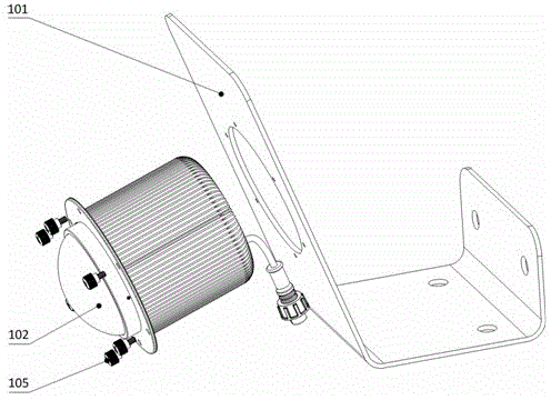 LED (Light-Emitting Diode) tunnel lamp using lamp shell as mounting interface bracket structure