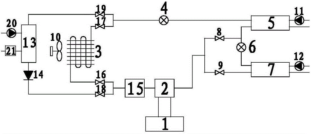 Combined heat pump and hot water heating system