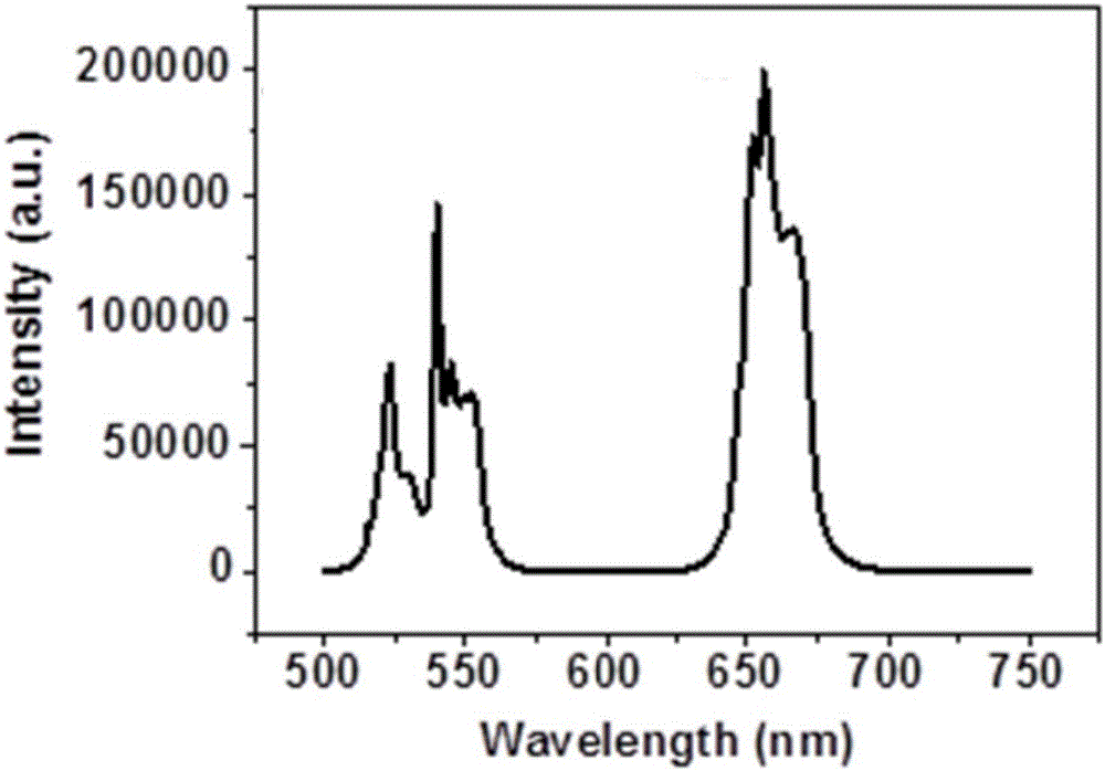Preparation method of CaF2:Yb, Er@SiO2 composite fiber material with up-conversion luminescence effect