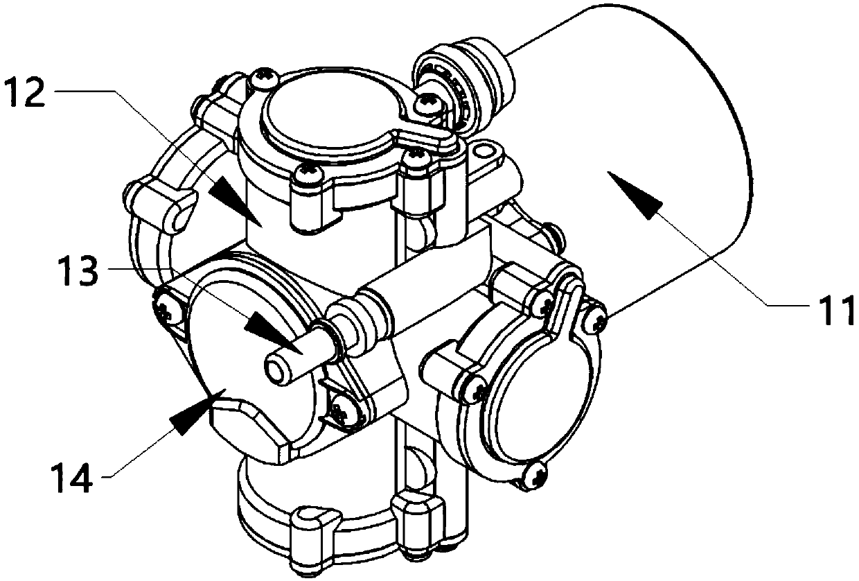 Four-cylinder cross-distributed piston swing type electric vacuum pump