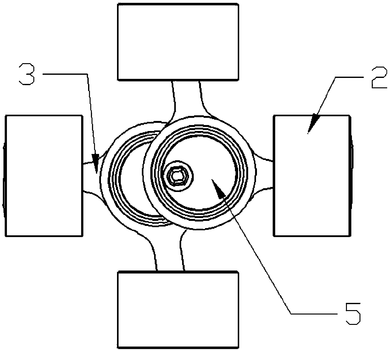 Four-cylinder cross-distributed piston swing type electric vacuum pump