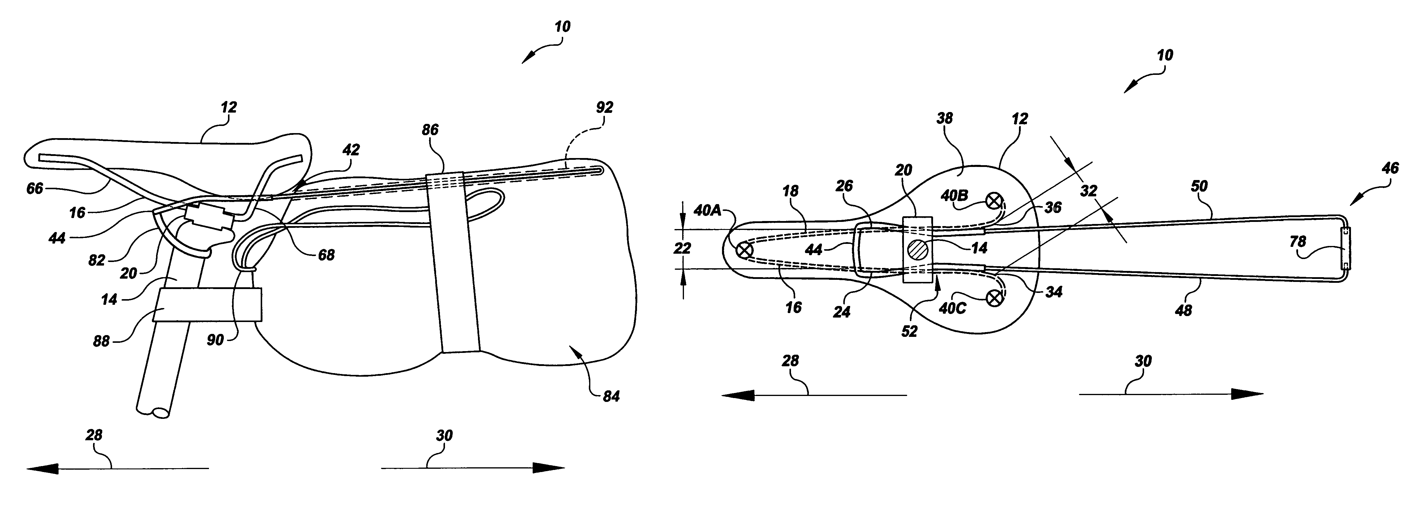 Light bag rack for a bicycle