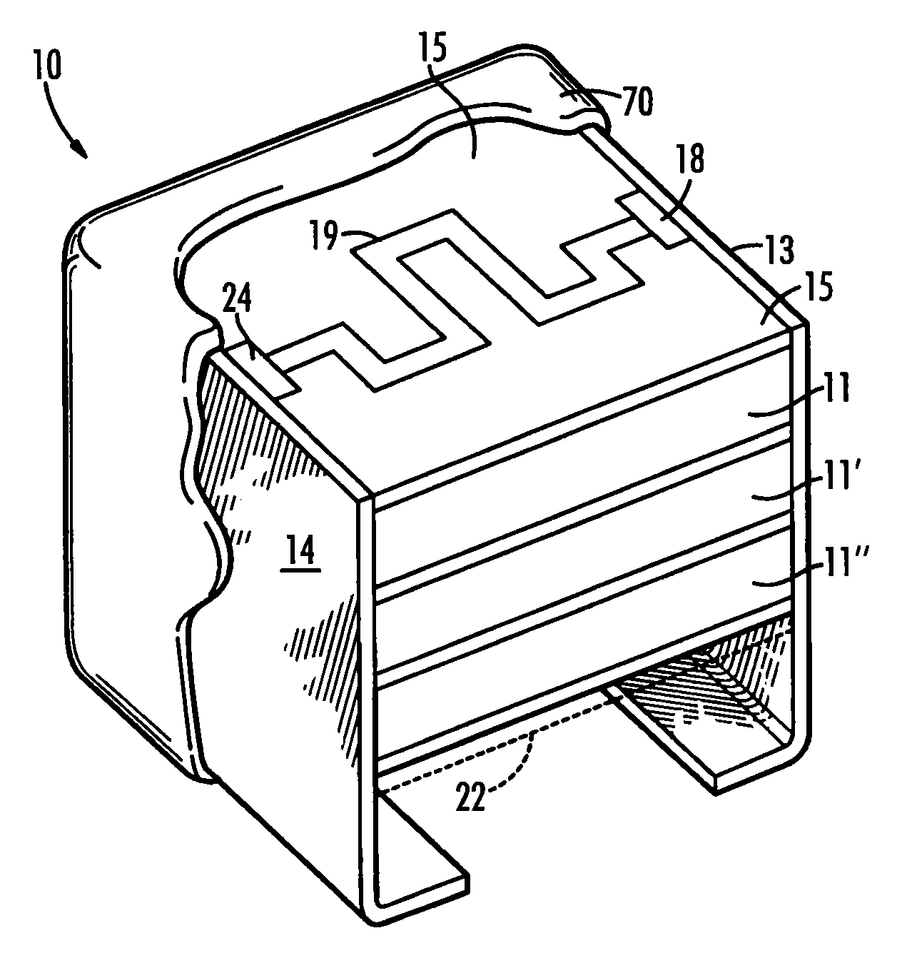 Externally fused and resistively loaded safety capacitor