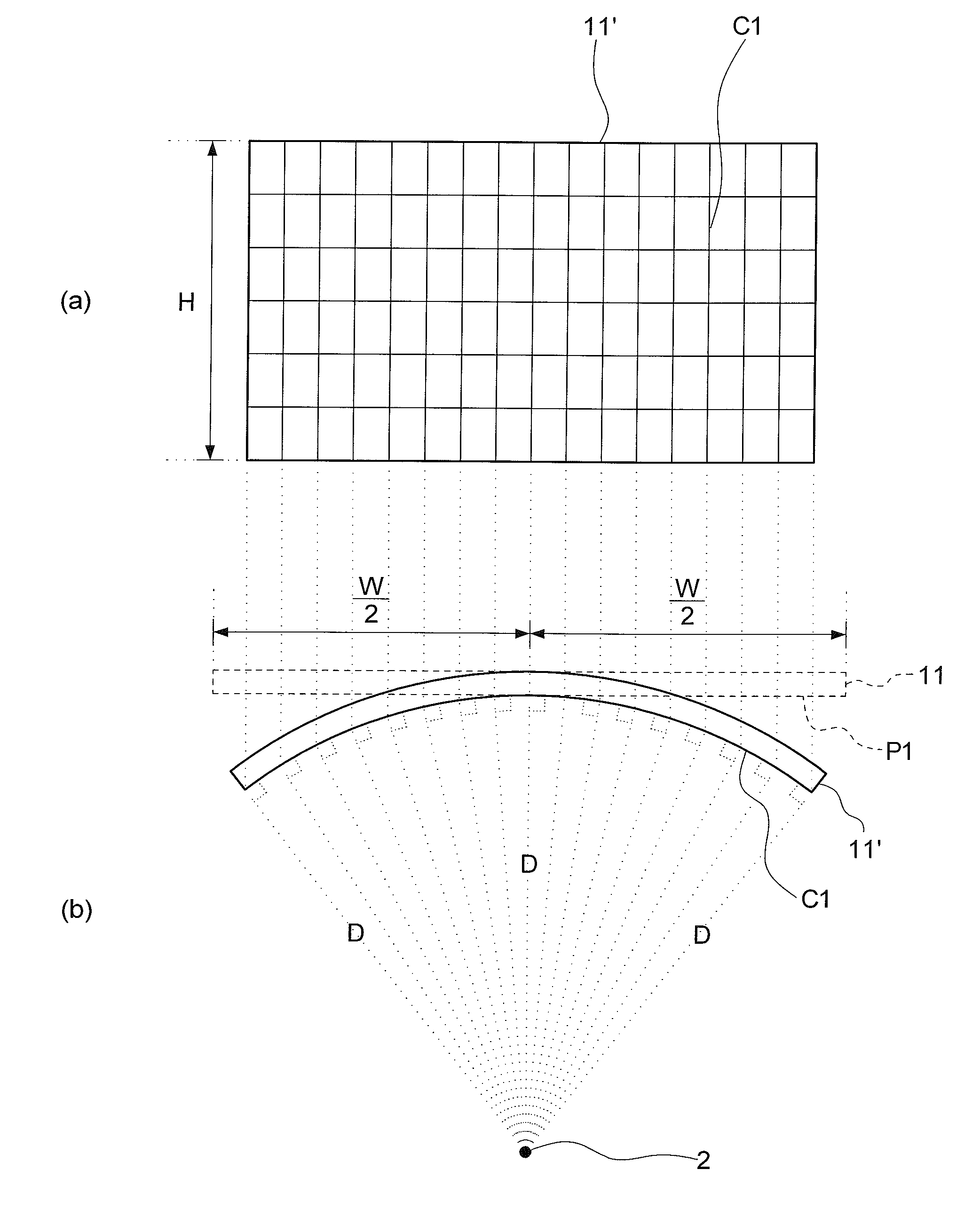 Display Device with Curved Display Function