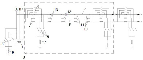 Power supply system convenient for processing interphase short circuit