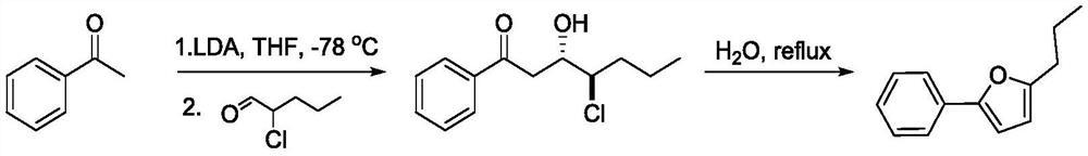 A kind of method of synthesizing furan compound