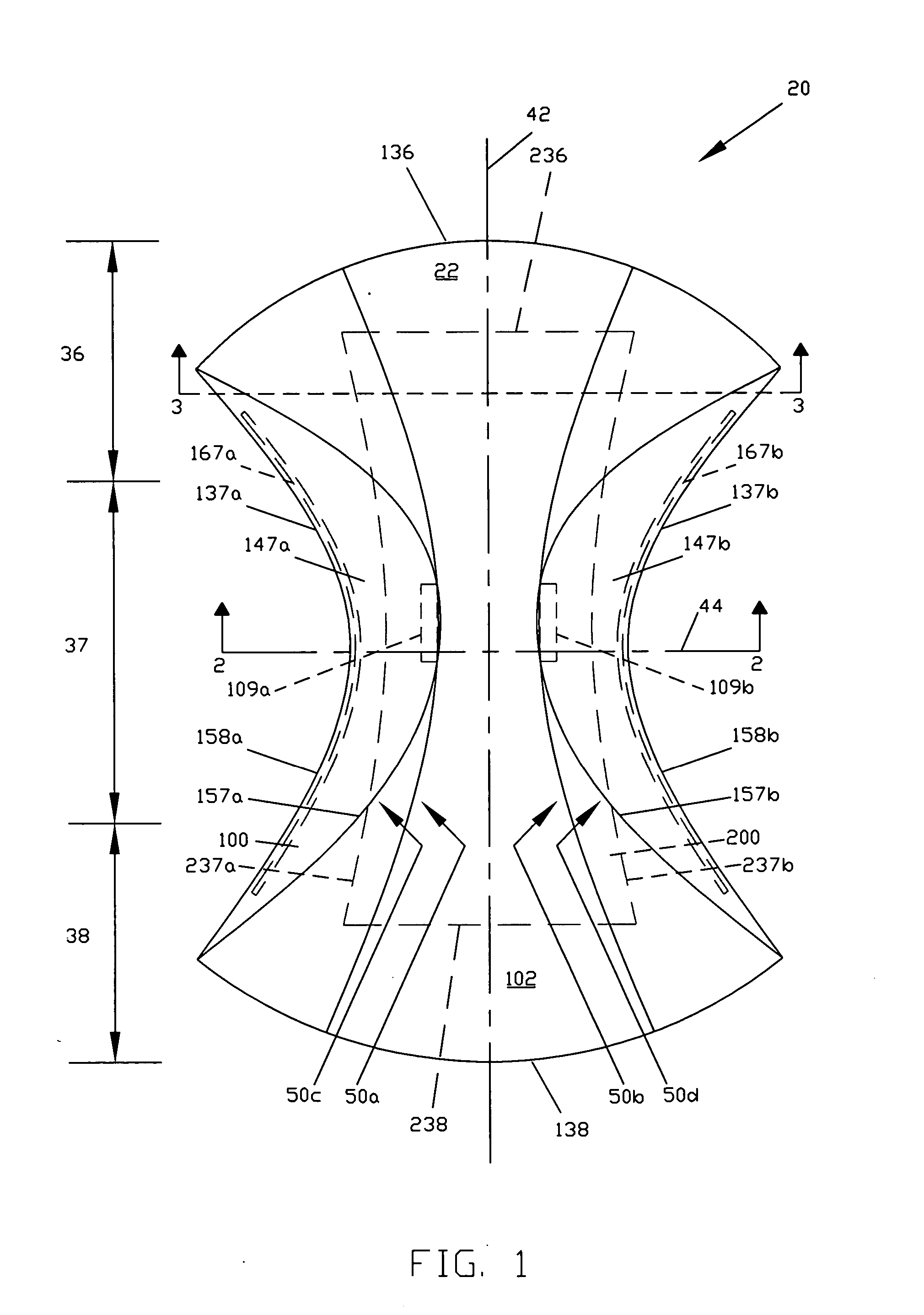 Disposable absorbent article having layered containment pockets