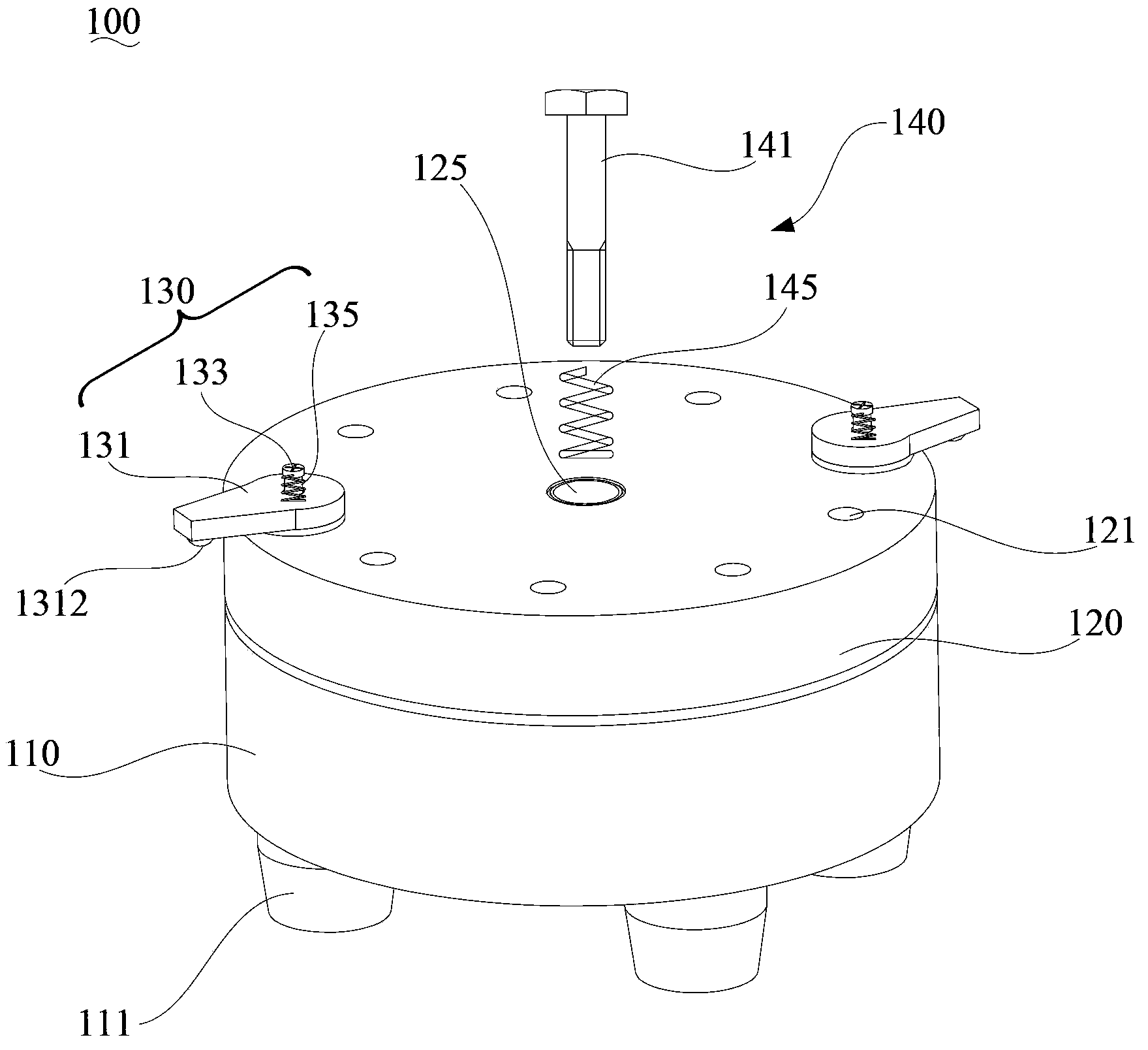 Light-emitting board welding and fixing device