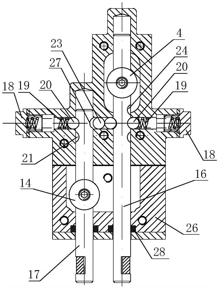 Double-shifting-fork mechanism for rear-arranged three-stage transmission
