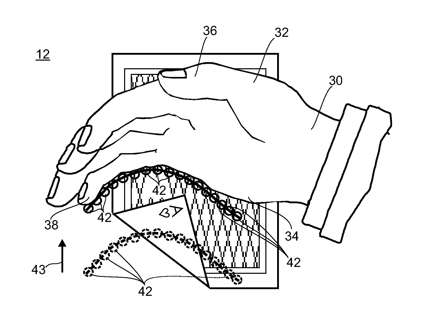 Method and system for secretly revealing items on a multi-touch interface