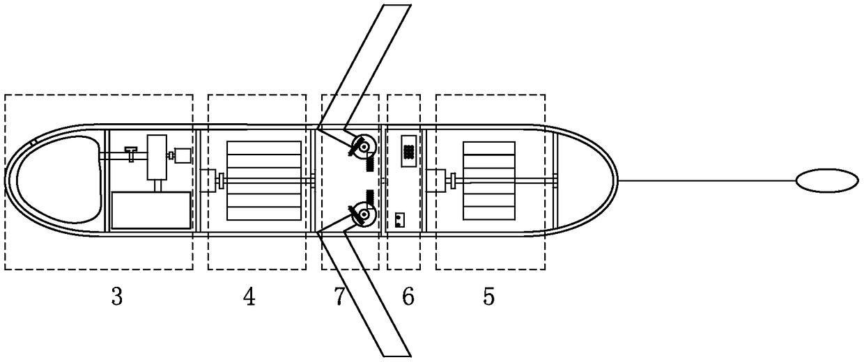 Airdrop type underwater glider based on water erosion separation extension wings