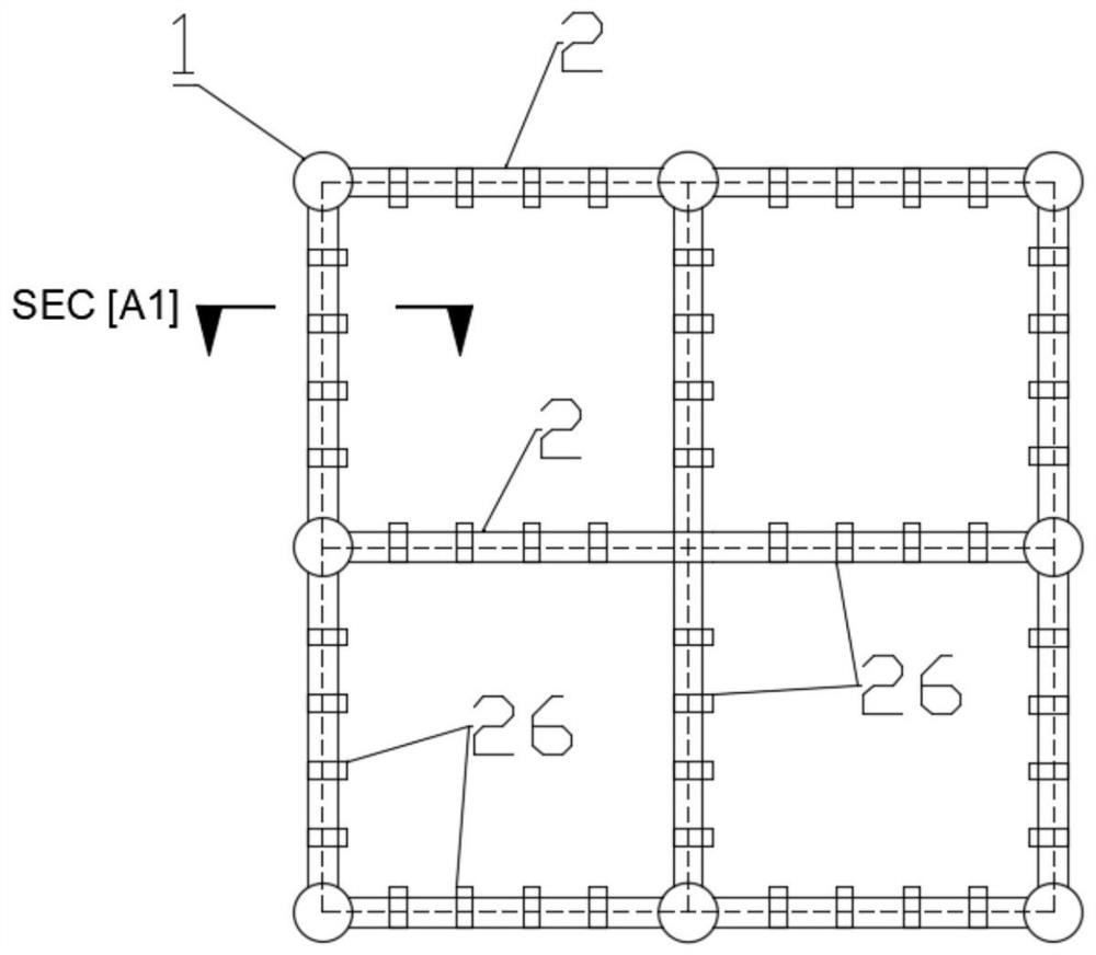 Large-scale deep-sea fixed type anti-stormy-wave breeding platform