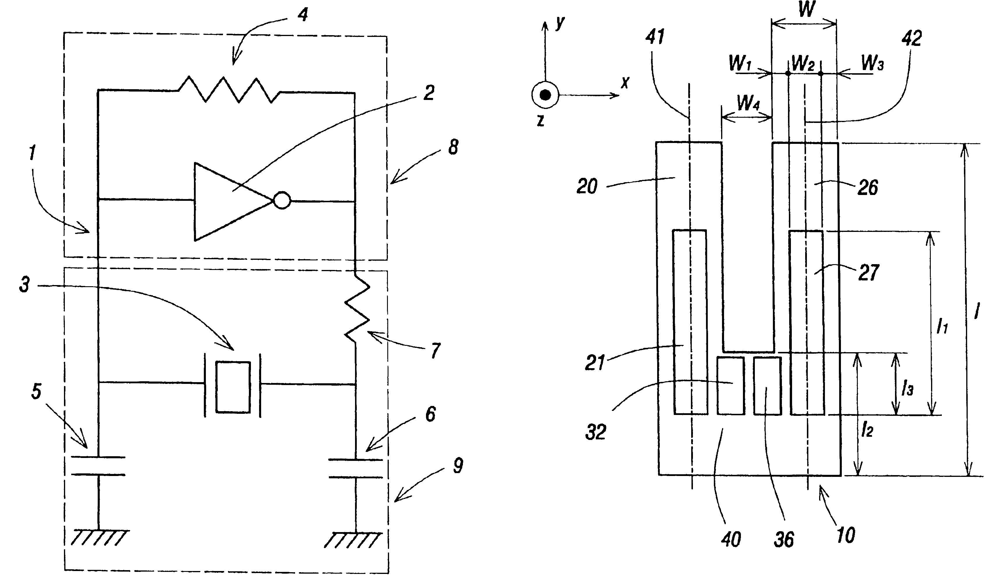 Electronic apparatus with two quartz crystal oscillators utilizing different vibration modes