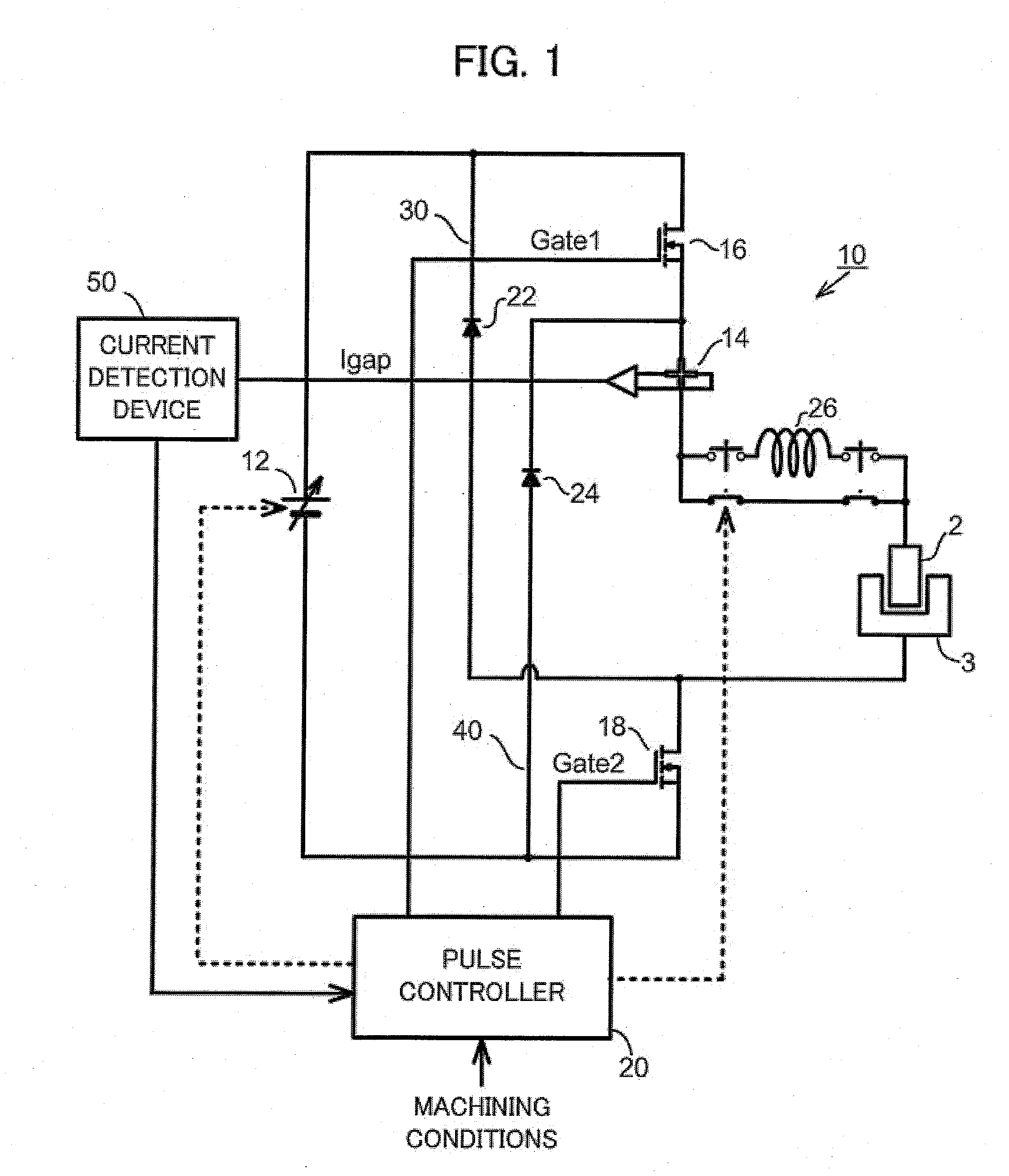 Power supply device for sinker electric discharge machining