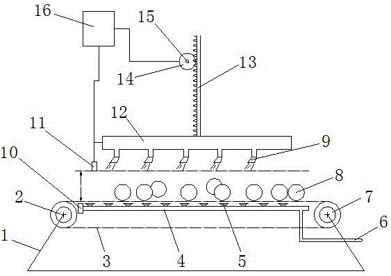Self-adaptive height-adjustable fruit cleaning device