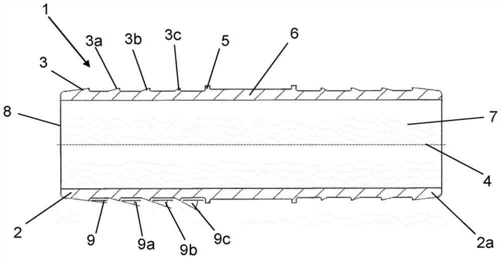 Connecting element and pipe connection comprising said connecting element