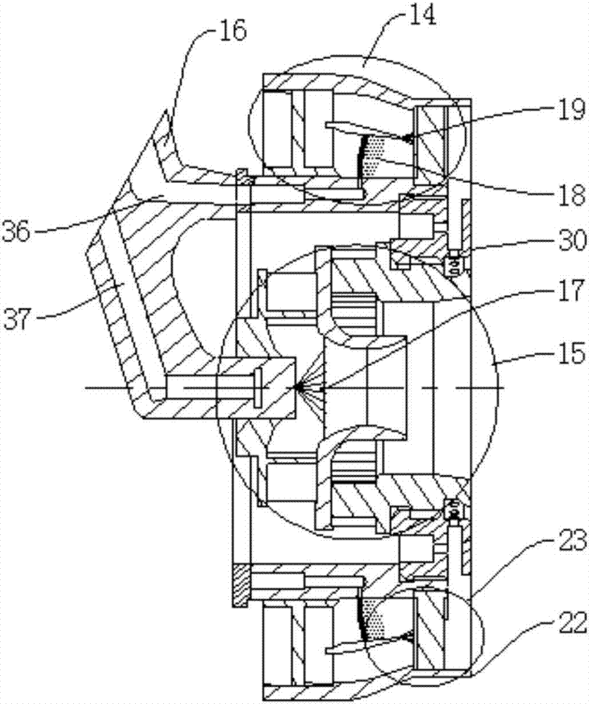 A low-pollution combustion chamber in which the main combustion stage adopts an axial two-stage distributed swirler