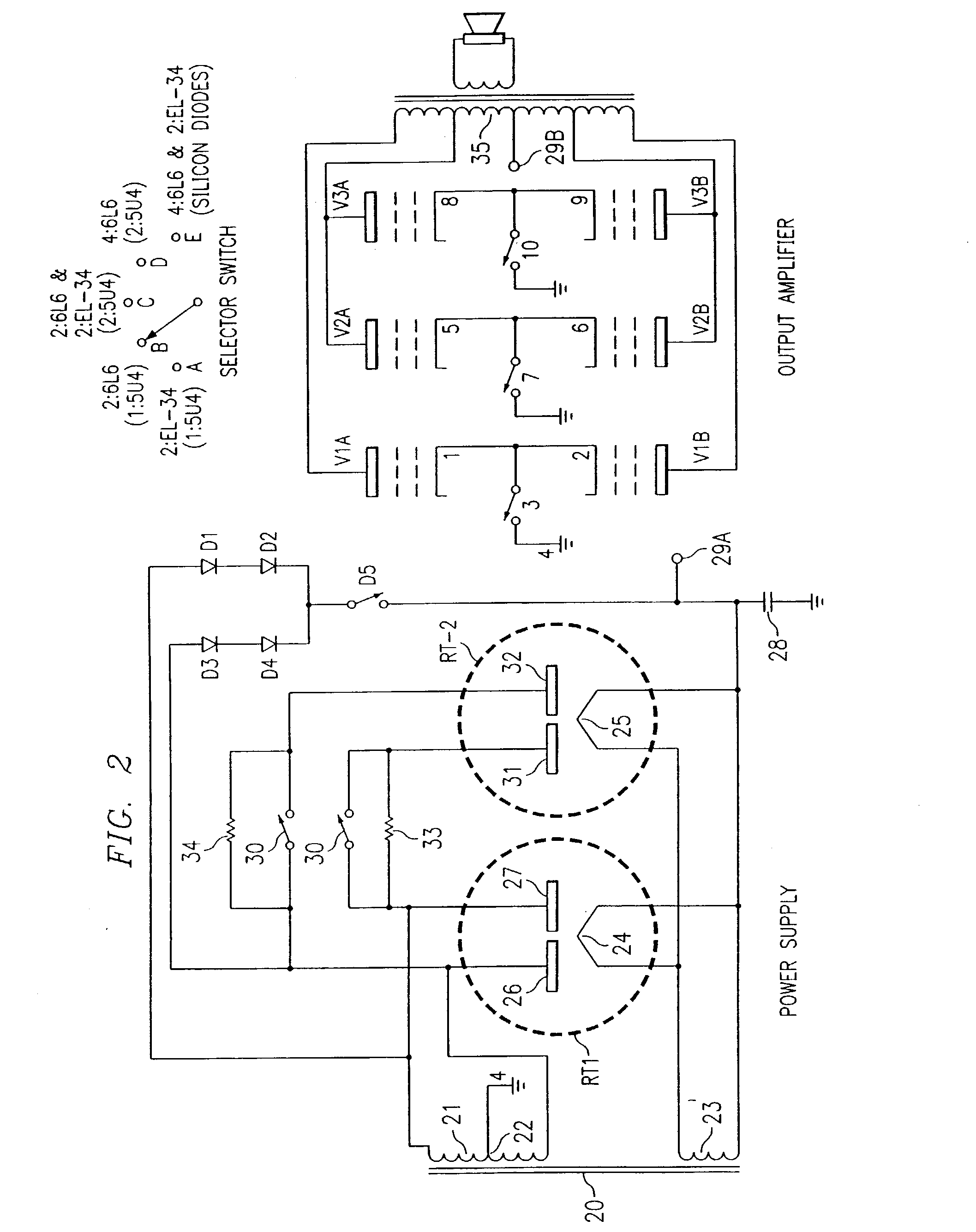 Power supply for guitar amplifier