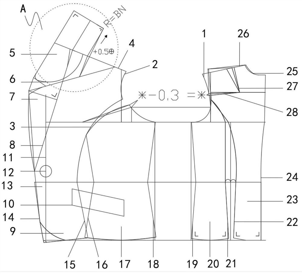 Round lapel suit and tailoring method