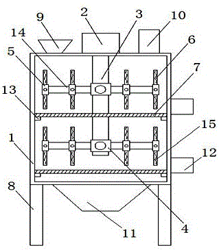 Hull breaking machine for astragalus sinicus seeds and operating method thereof