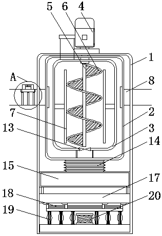 Integrated peanut kernel drying and testa peeling device capable of preventing air suction port from being blocked