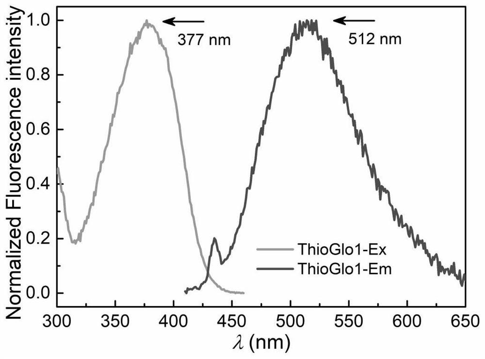 Method for detecting keratin by using ThioGlo1 fluorescent probe