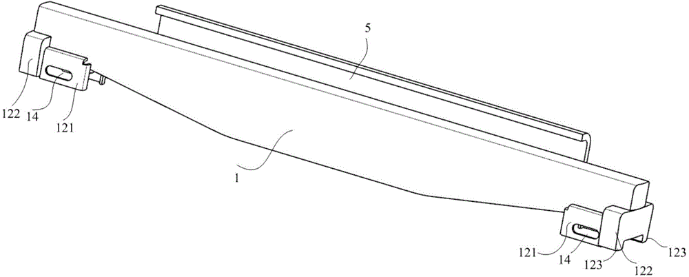Rail connecting device and long steel rail transport trainset