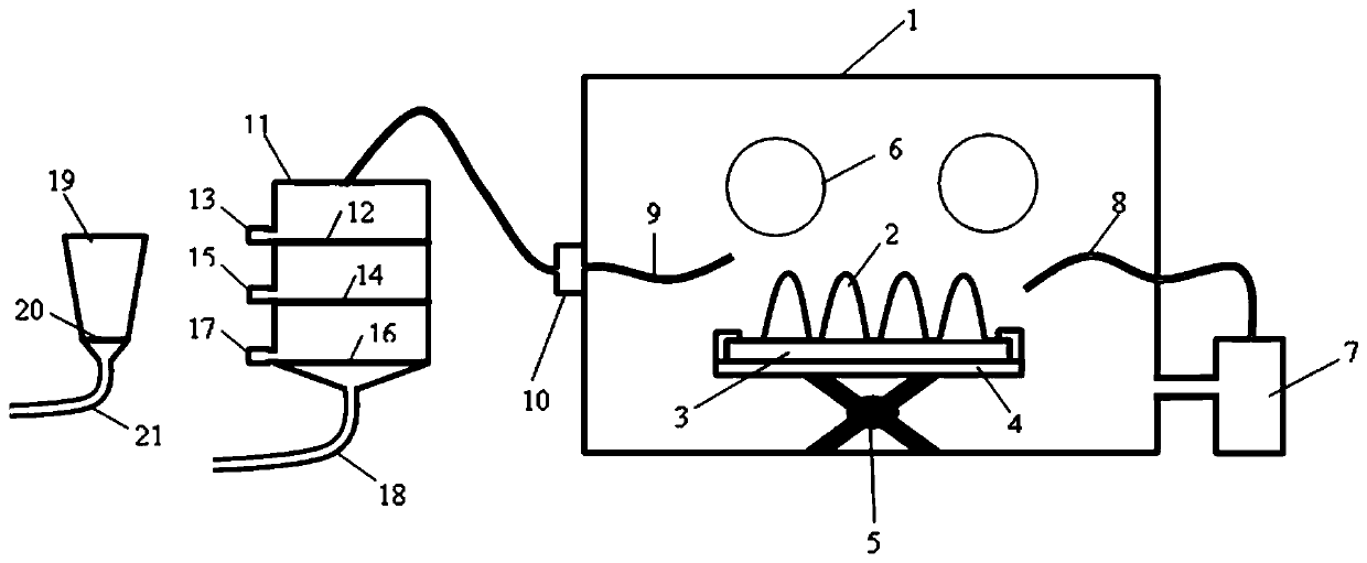 Powder cleaning and effect inspection device and method for additively manufactured complex structural parts