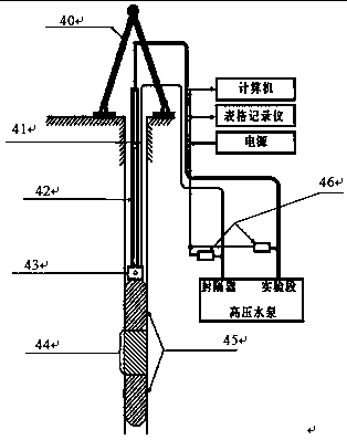 Bridge connection type packer for testing crack caused by hydraulic pressure of minor-diameter rock
