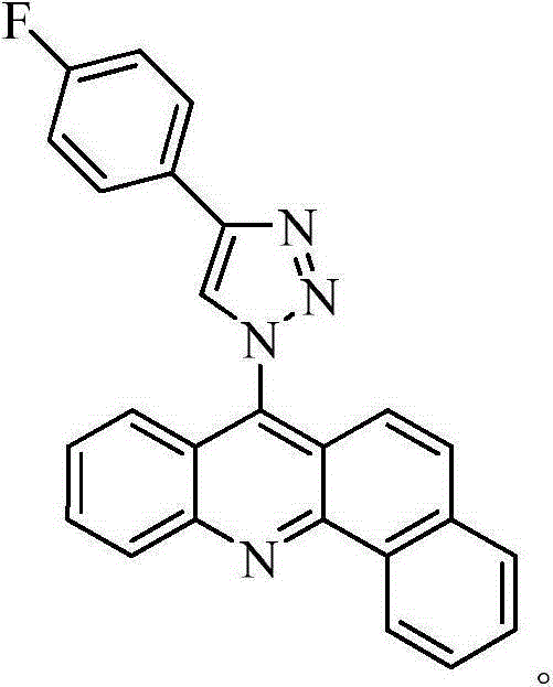 7-benz[c]acridine(4-p-fluorophenyl)-1,2,3-triazole as well as preparation method and application thereof