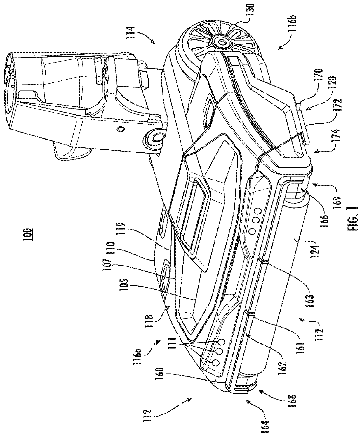 System and method for reducing noise and/or vibration in a cleaning apparatus with combing unit for removing debris