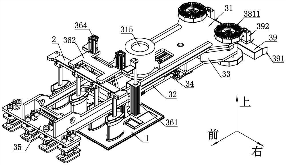 Feeding device applied to brake pad production