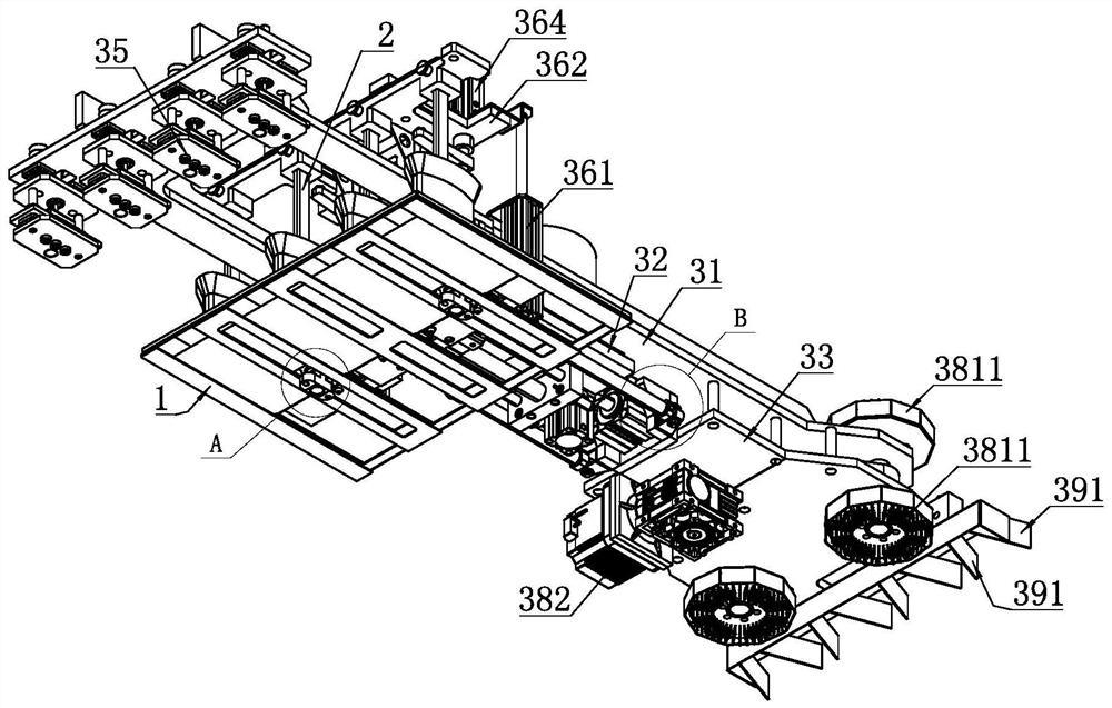 Feeding device applied to brake pad production