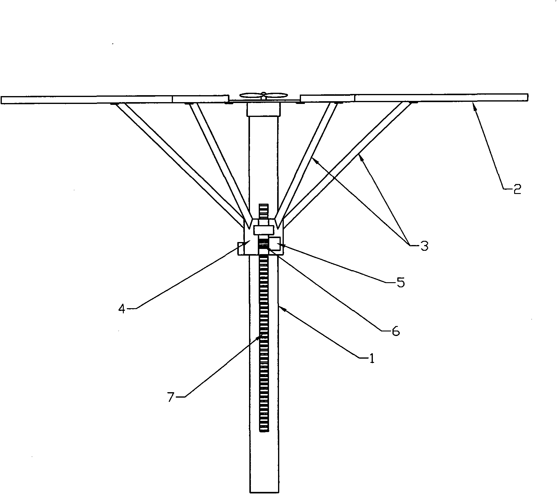 Windproof structure of solar street lamp cell panel