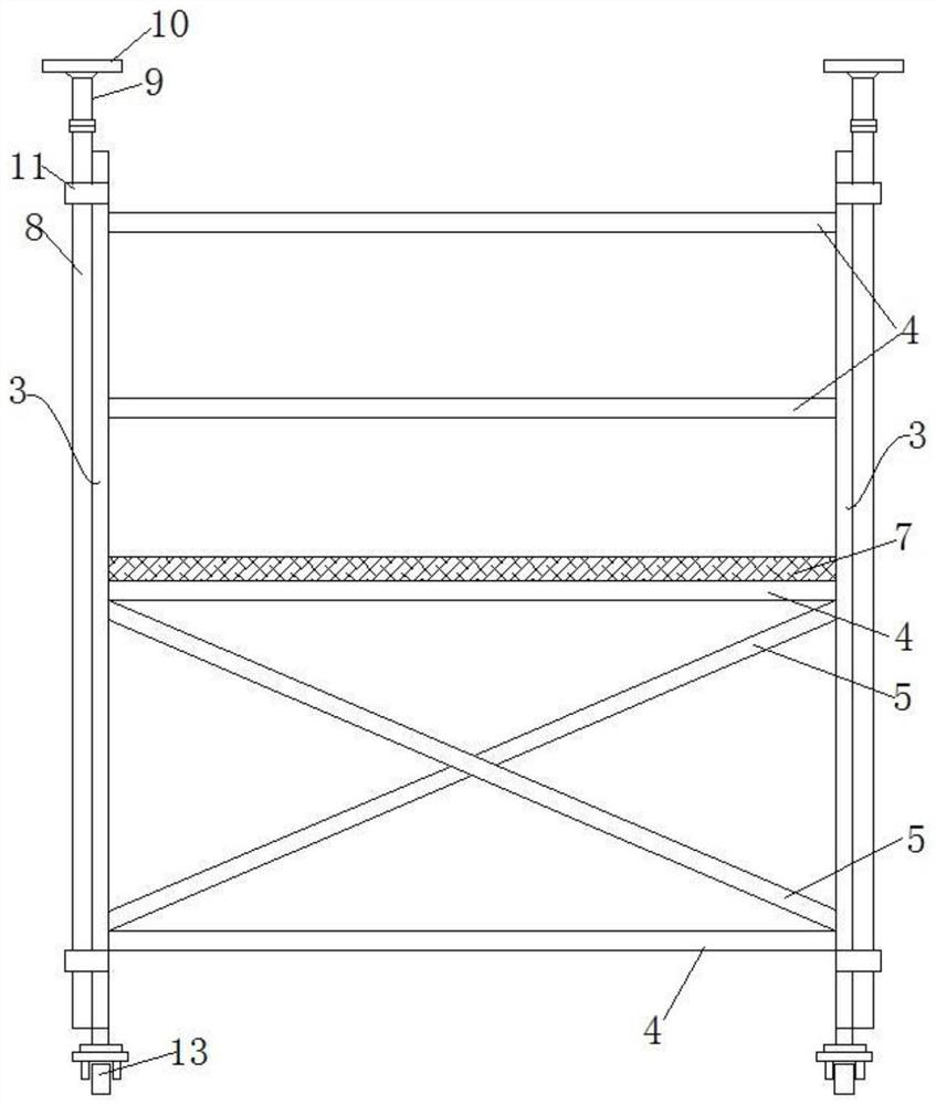 Outer cantilever frame for outer curtain wall construction and installation and construction method of outer cantilever frame