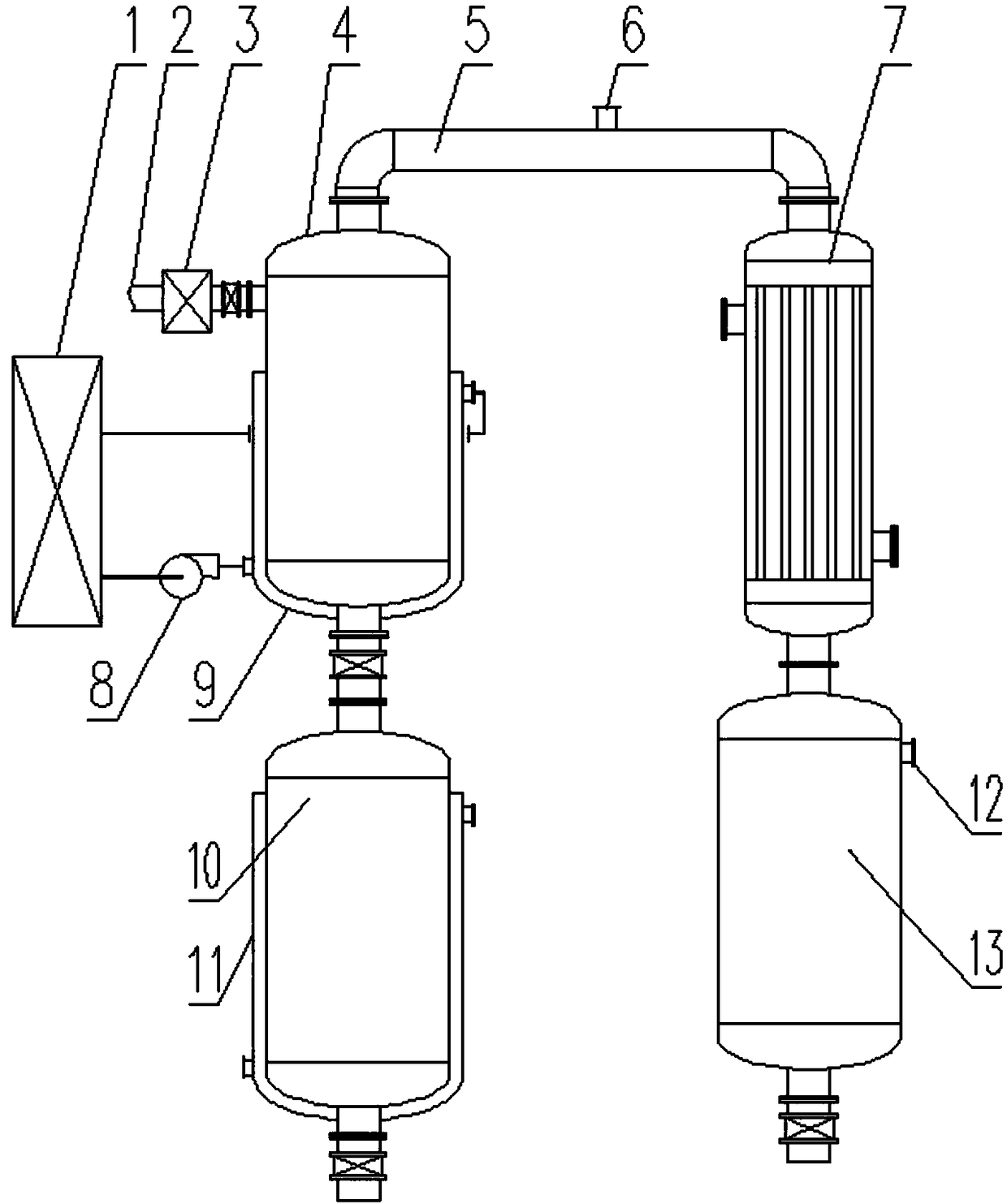 Vacuum distillation device for precision part cleaning liquid