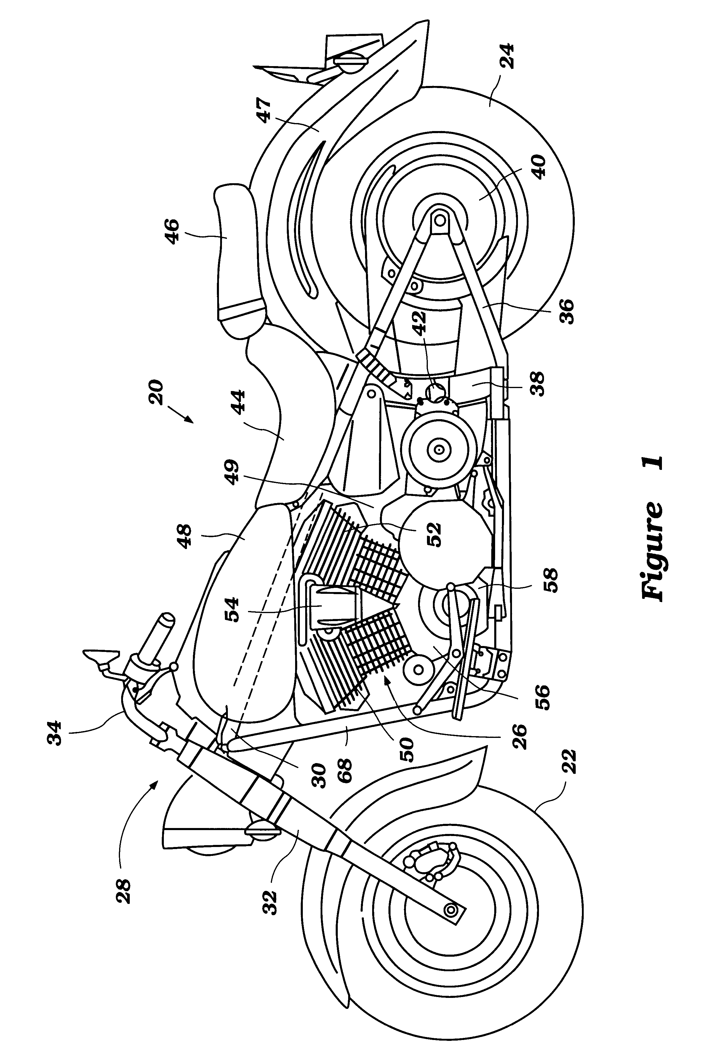 Locking arrangement for motorcycle