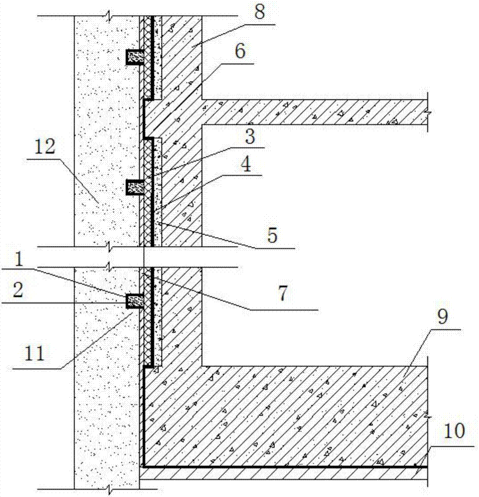 Waterproof structure of basement outer wall in limit space and construction method