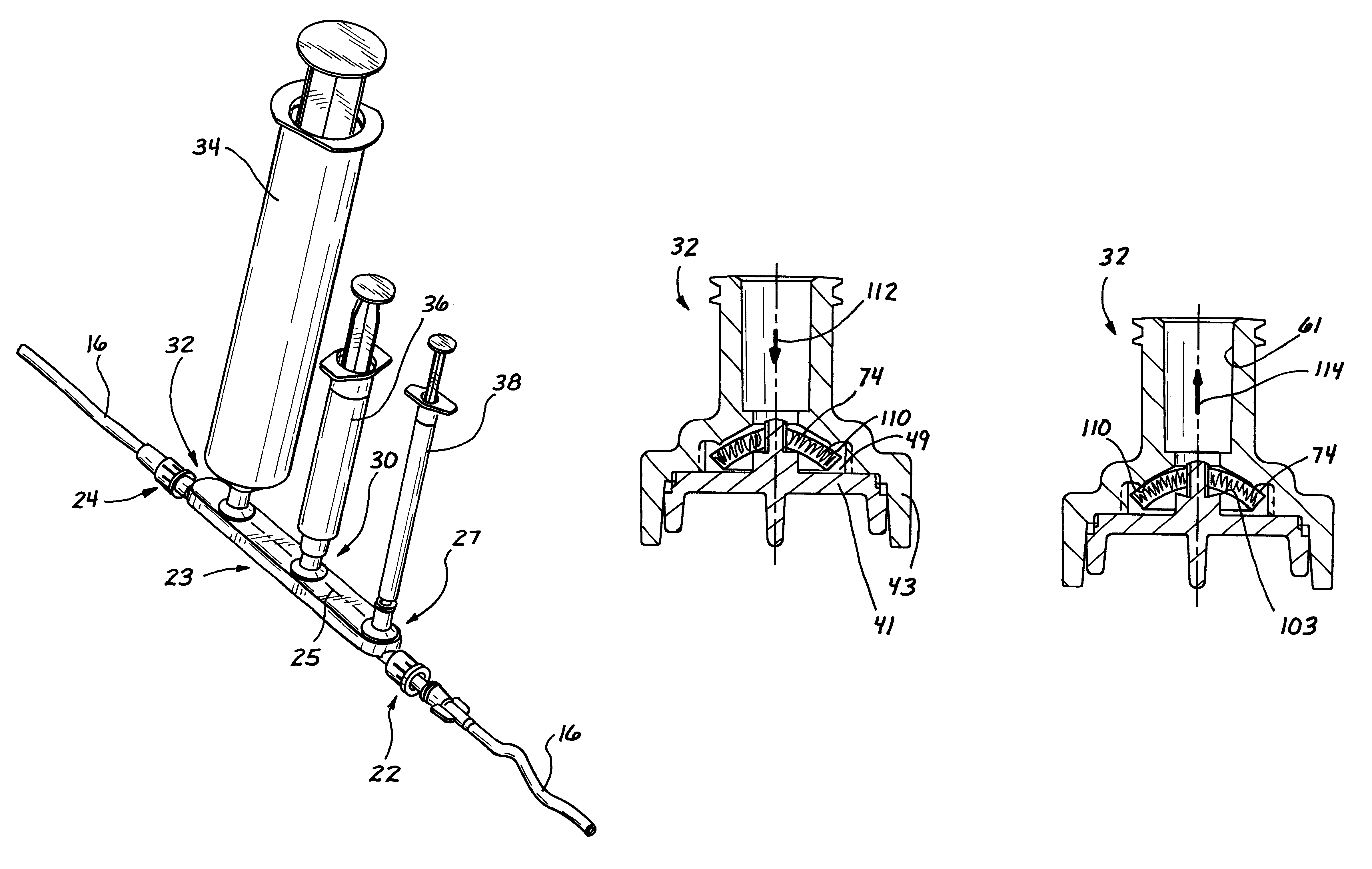 Multi-valve injection/aspiration manifold