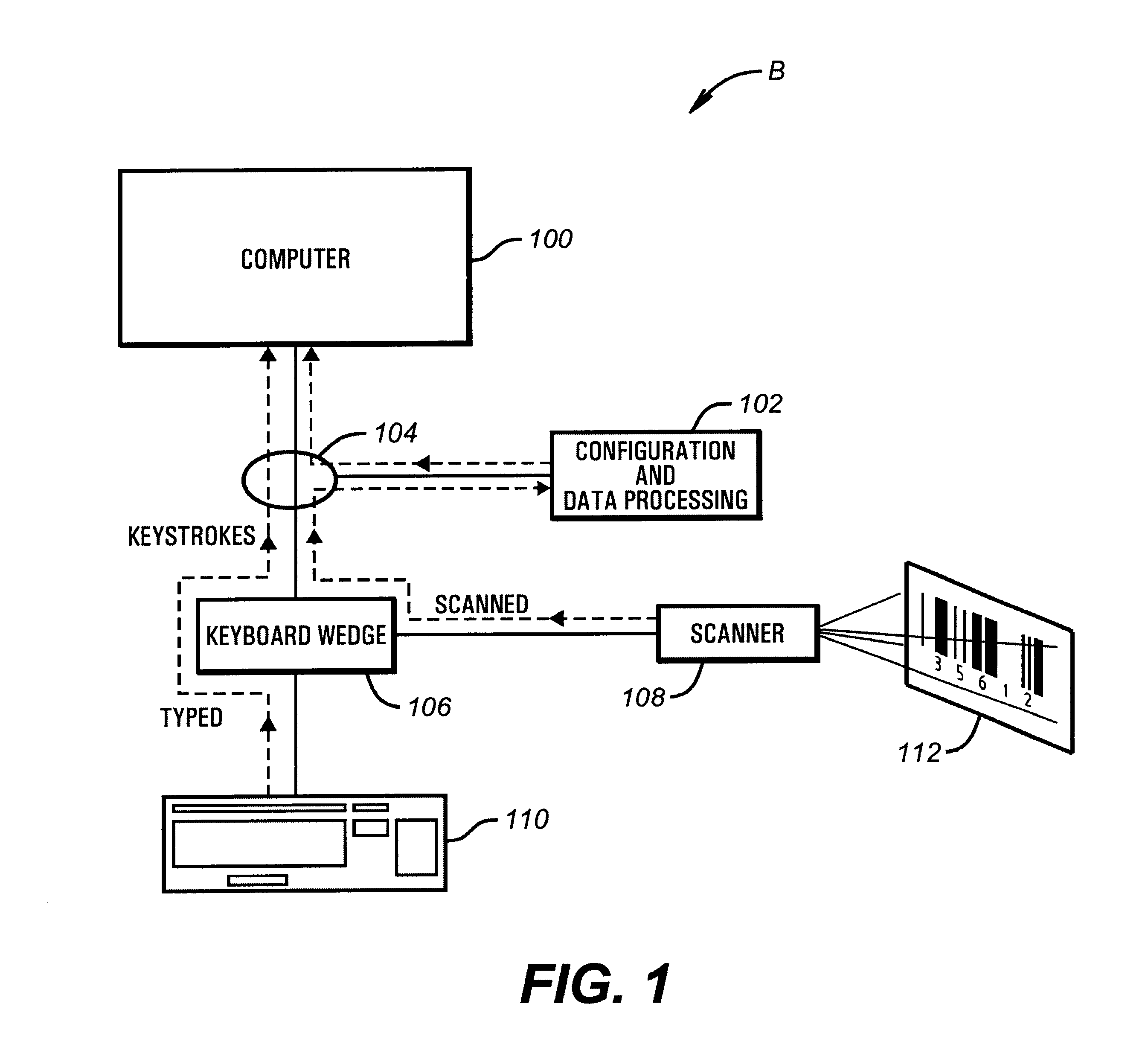 Keyboard wedge system configured for data processing over a keyboard hook