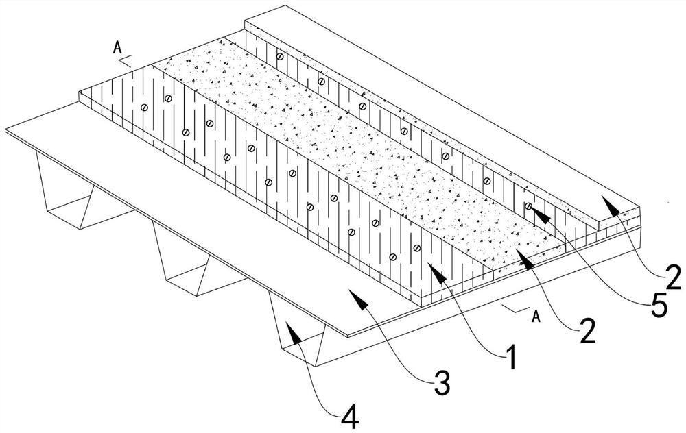 Steel-wood combined bridge deck structure and paving method thereof