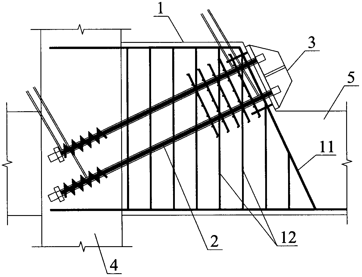 Support pre-stress connection joint of concrete support frame structure