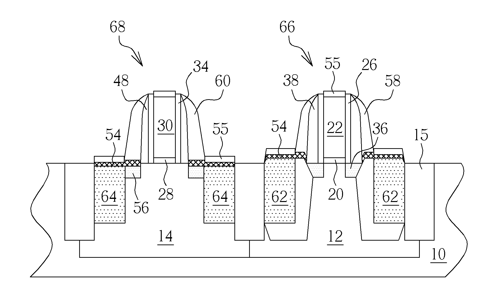 Method of fabricating transistors and a transistor structure for improving short channel effect and drain induced barrier lowering