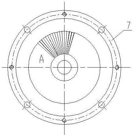 A distribution acceleration disk device for a two-stage pusher centrifuge