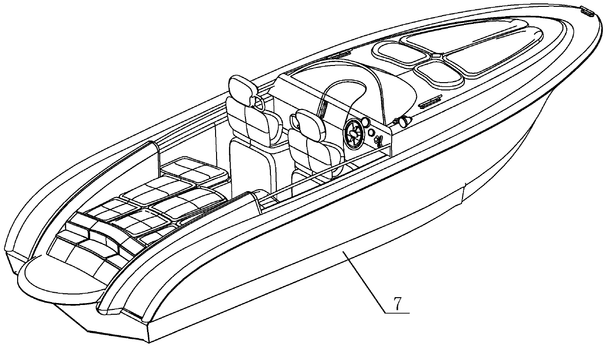 Manufacturing process of anti-sinking fiberglass boat